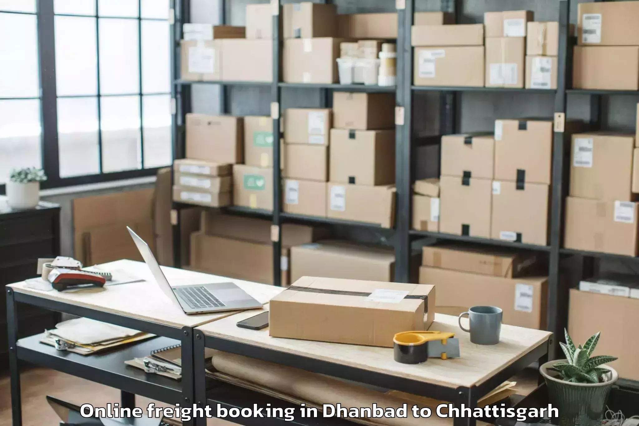 Get Dhanbad to Bodri Online Freight Booking